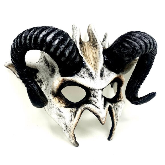 Krampus Ram Goat Demon with Horns Devil Halloween Masquerade Masks Party Mask - Picture 3 of 4